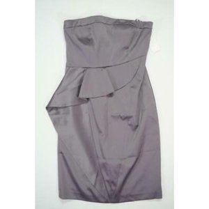 Grey Silk Ruffle Dress